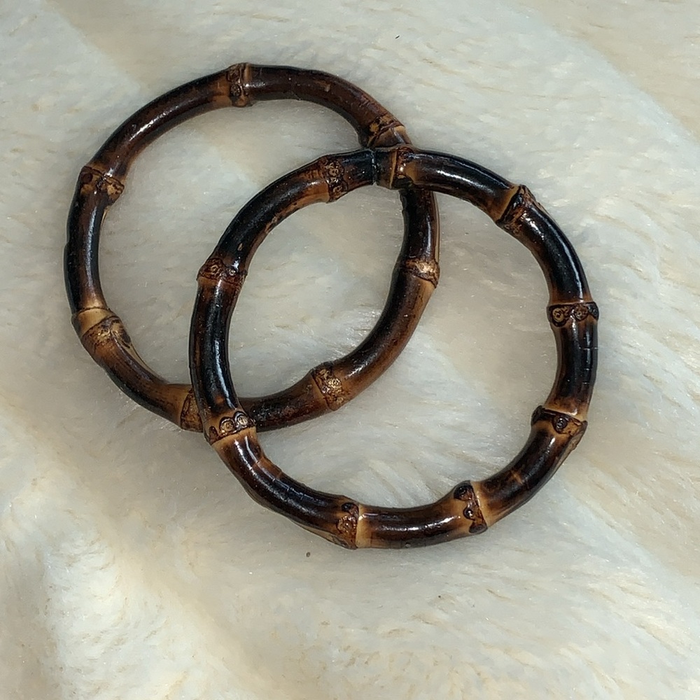 Vintage bamboo bangle bracelets set